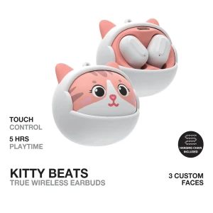 هدفون داخل گوش بی سیم گرین لاین مدل Kitty Beats GNKTYTWSWH